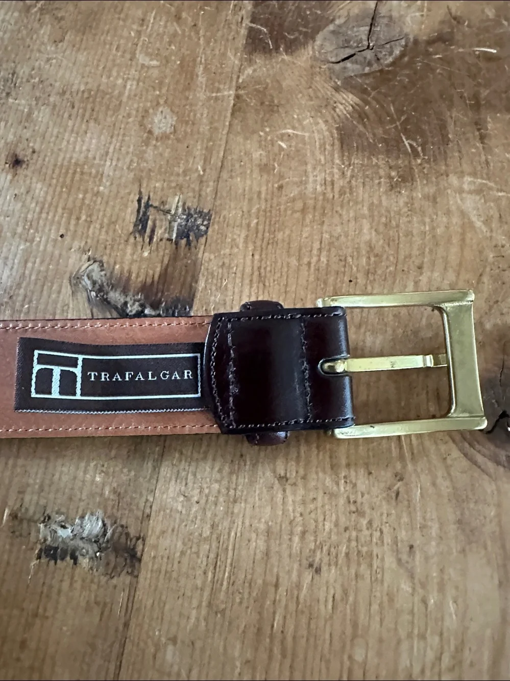 TRAFALGAR HAND POLISHED CORTINA LEATHER BELT 32 